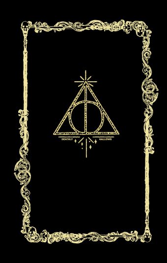 Блокнот. Гарри Поттер. Дары смерти (А5, 192 стр, цветной блок, обложка из черной кожи с золотым тиснением)
