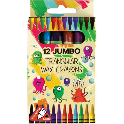 Мелки восковые Jumbo 12 цв., треугольные, в картонной упаковке с европодвесом Мелки восковые Jumbo 12 цв., треугольные, в картонной упаковке с европодвесом