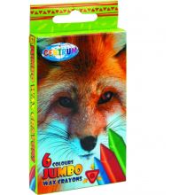 Мелки восковые Jumbo 6 цв., треугольные, в картонной упаковке с европодвесом