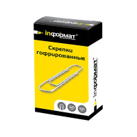 Скрепки inФОРМАТ металл оцинк. гофрированные 50 шт 50 мм Скрепки inФОРМАТ металл оцинк. гофрированные 50 шт 50 мм