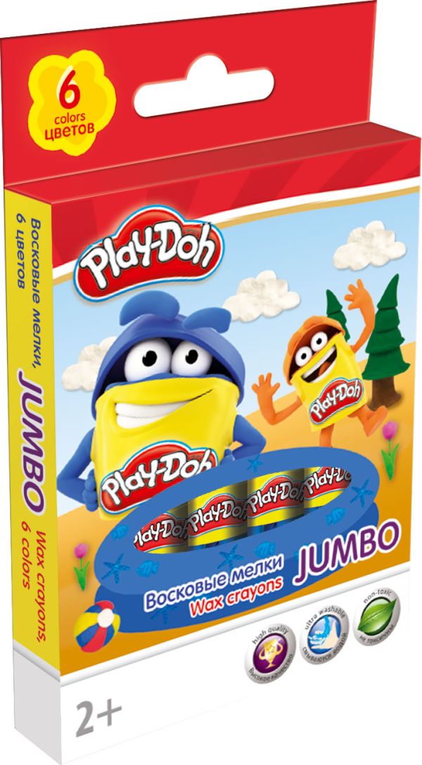 Восковые мелки. JUMBO 6 цв/ 6шт. Play Doh. Размер: 13,7 х 8,5 х 1,5 см. Восковые мелки. JUMBO 6 цв/ 6шт. Play Doh. Размер: 13,7 х 8,5 х 1,5 см.
