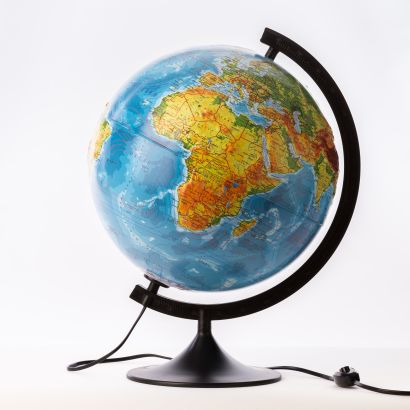 Глобус Земли физико-политический с подсветкой рельефный. Диаметр 320мм - фото 1