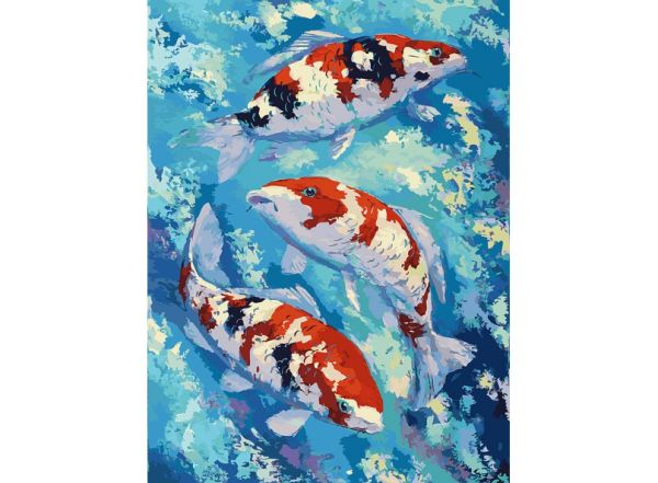 Живопись на холсте 30*40 см. Карпы Кои (141-AS) Живопись на холсте 30*40 см. Карпы Кои (141-AS)
