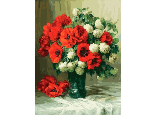 

Живопись на холсте 30*40 см. Маки и снежные шары (305-AS)