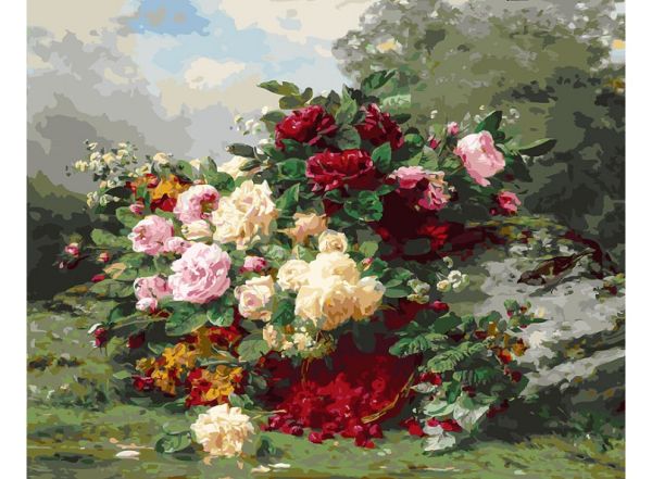 Живопись на холсте 40*50 см. Розы и ягодная корзина (253-AB) Живопись на холсте 40*50 см. Розы и ягодная корзина (253-AB)