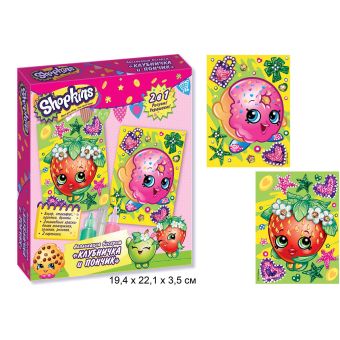 Апплик. бисером "КЛУБНИЧКА И ПОНЧИК", ТМ Shopkins Апплик. бисером "КЛУБНИЧКА И ПОНЧИК", ТМ Shopkins SHOPKINS