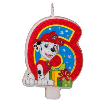 Свеча-цифра №6, 8см_Paw Patrol Свеча-цифра №6, 8см_Paw Patrol Щенячий патруль