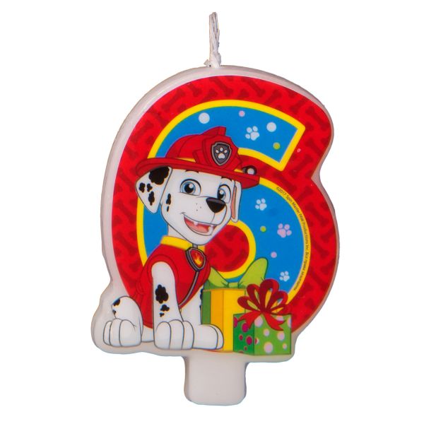 Свеча-цифра №6, 8см_Paw Patrol Свеча-цифра №6, 8см_Paw Patrol Щенячий патруль