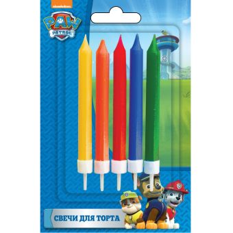 Набор свечей с держат, 5шт*7см_Paw Patrol Набор свечей с держат, 5шт*7см_Paw Patrol Щенячий патруль