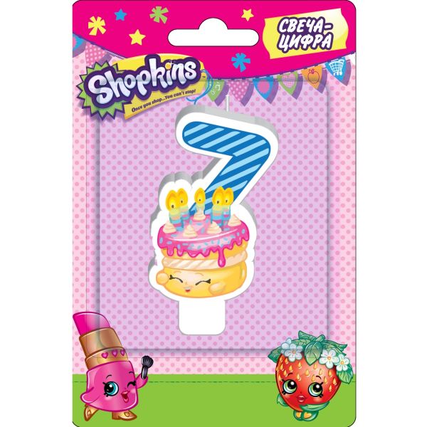 Свеча-цифра №7, 8см_Shopkins Свеча-цифра №7, 8см_Shopkins SHOPKINS