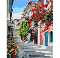 Холст с красками 40х50 см по номерам. ЦВЕТУЩАЯ УЛИЦА (Арт. Q1130) Холст с красками 40х50 см по номерам. ЦВЕТУЩАЯ УЛИЦА (Арт. Q1130)
