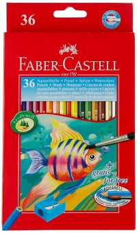 Акварельные карандаши COLOUR PENCILS с кисточкой, набор цветов, в картонной коробке, 36 шт. Акварельные карандаши COLOUR PENCILS с кисточкой, набор цветов, в картонной коробке, 36 шт.