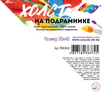 Холсты художественные. Холст грунтованный на подрамнике (PNX3040) Холсты художественные. Холст грунтованный на подрамнике (PNX3040)