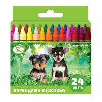 Набор воск. каранд. ЛЮБИМЫЕ ПИТОМЦЫ 24 цв. круглые Набор воск. каранд. ЛЮБИМЫЕ ПИТОМЦЫ 24 цв. круглые