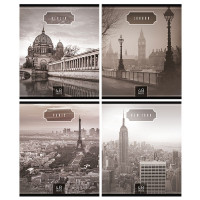 Тетрадь 48 л. кл. скреп. РЕТРО ГОРОДА мел. карт. спл. Уф-лак Тетрадь 48 л. кл. скреп. РЕТРО ГОРОДА мел. карт. спл. Уф-лак