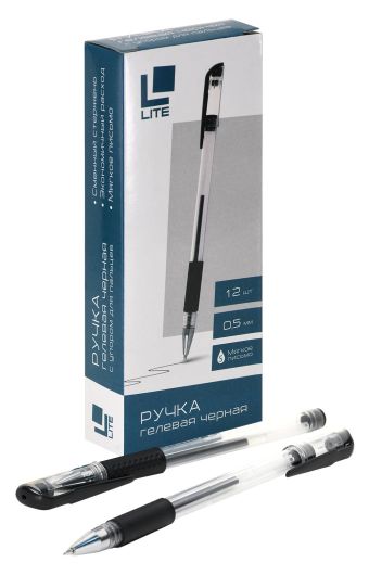 Ручка гел. LITE 0,5 мм черный резин.грип Ручка гел. LITE 0,5 мм черный резин.грип