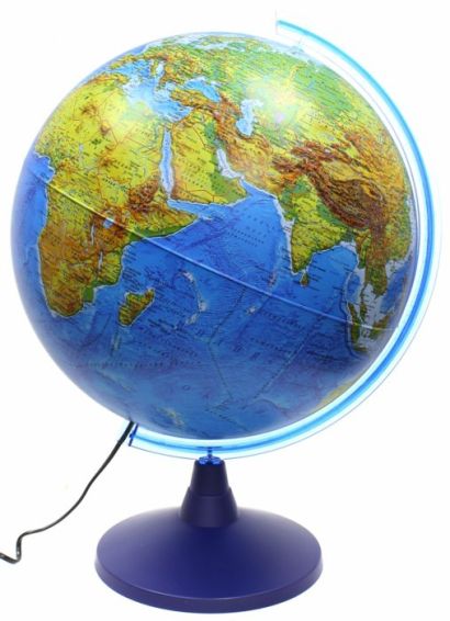 Глобус Земли физико-политический 400мм с подсветкой Классик Евро Ке014000246 - фото 1