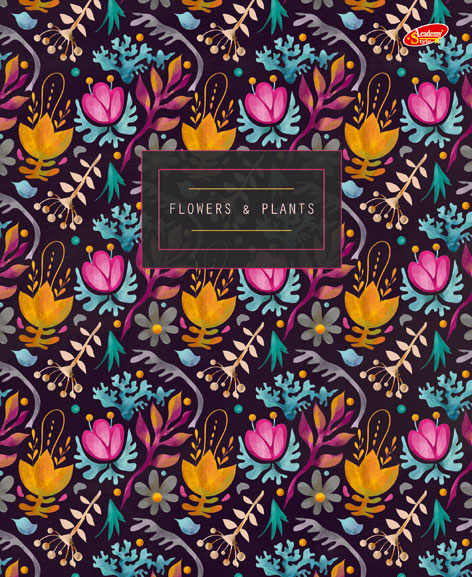 Папка-тетр 7БЦ кольц мех со смен блок 2*50л А5 кл 8637-EAC глянц лам "Flowers and Plants" Папка-тетр 7БЦ кольц мех со смен блок 2*50л А5 кл 8637-EAC глянц лам "Flowers and Plants"