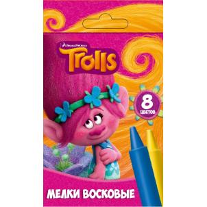 Мелки восковые "Тролли", 8 цветов, в картонной упаковке 87550 Мелки восковые "Тролли", 8 цветов, в картонной упаковке 87550
