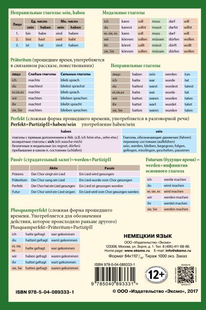 Список неправильных глаголов немецкий