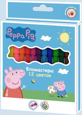 Фломастеры 12 цветов "Peppa Pig" Фломастеры 12 цветов "Peppa Pig"
