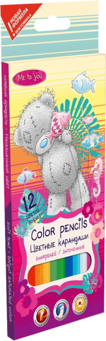 MYEB-US1-P-12 Карандаши цветные. Набор 12 шт, 12 цв.Размер: 21 х 8,5 х 0,9 см. Me to You MYEB-US1-P-12 Карандаши цветные. Набор 12 шт, 12 цв.Размер: 21 х 8,5 х 0,9 см. Me to You