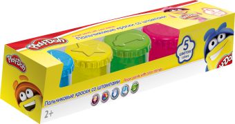PDEB-US1-FPNT-BOX5 Краски пальчиковые. 5 цв со штампами. Play Doh. Размер: 5,5 х 25,3 х 5,3 см. PDEB-US1-FPNT-BOX5 Краски пальчиковые. 5 цв со штампами. Play Doh. Размер: 5,5 х 25,3 х 5,3 см.