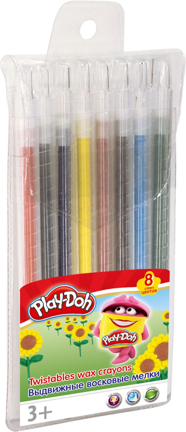 PDEB-US2-TWCR-8 Восковые мелки. Набор 8 шт 8 цв, выдвижныеРазмер: 16 х 10 х 1 см. Play Doh PDEB-US2-TWCR-8 Восковые мелки. Набор 8 шт 8 цв, выдвижныеРазмер: 16 х 10 х 1 см. Play Doh