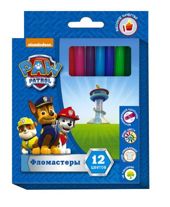 Фломастеры 12 цветов Paw Patrol Фломастеры 12 цветов Paw Patrol