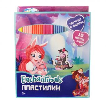 Пластилин 10 цветов "Enchantimals", картинка "Enchantimals", 200 гр, стек пластиковый, картонная упаковка с европодвесом 88616 Пластилин 10 цветов "Enchantimals", картинка "Enchantimals", 200 гр, стек пластиковый, картонная упаковка с европодвесом 88616