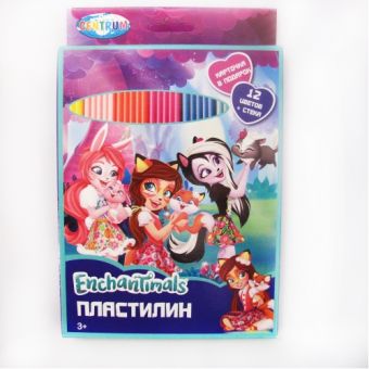 Пластилин 12 цветов "Enchantimals", картинка "Enchantimals", 240 гр, стек пластиковый, картонная упаковка с европодвесом 88617 Пластилин 12 цветов "Enchantimals", картинка "Enchantimals", 240 гр, стек пластиковый, картонная упаковка с европодвесом 88617