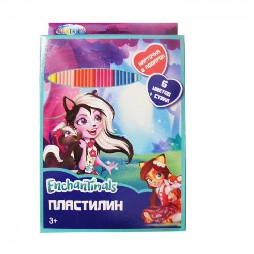 Пластилин 6 цветов "Enchantimals", картинка "Enchantimals", 120 гр, стек пластиковый, картонная упаковка с европодвесом 88615 Пластилин 6 цветов "Enchantimals", картинка "Enchantimals", 120 гр, стек пластиковый, картонная упаковка с европодвесом 88615