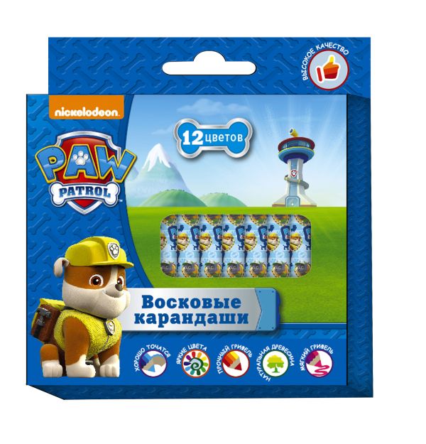 Восковые карандаши 12 цв. Paw Patrol Восковые карандаши 12 цв. Paw Patrol