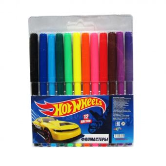 Фломастеры "Hot Wheels", 12 цветов, на водной основе с вентилируемым колпачком в упаковке с европодвесом. Устойчивы к перепадам температур, морозосто Фломастеры "Hot Wheels", 12 цветов, на водной основе с вентилируемым колпачком в упаковке с европодвесом. Устойчивы к перепадам температур, морозосто