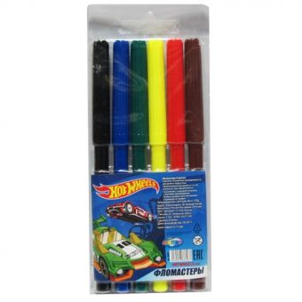 Фломастеры "Hot Wheels", 6 цветов, на водной основе с вентилируемым колпачком в упаковке с европодвесом. Устойчивы к перепадам температур, морозостой Фломастеры "Hot Wheels", 6 цветов, на водной основе с вентилируемым колпачком в упаковке с европодвесом. Устойчивы к перепадам температур, морозостой