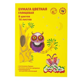 Бумага цв. мел. 8 цв. 16 л. А4 Каляка-Маляка в папке ассорти Бумага цв. мел. 8 цв. 16 л. А4 Каляка-Маляка в папке ассорти