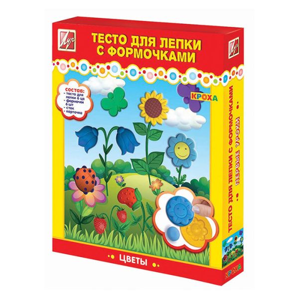 Набор тесто д/лепки ЦВЕТЫ 6 цв. Набор тесто д/лепки ЦВЕТЫ 6 цв.