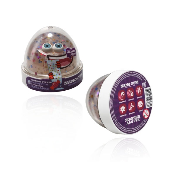 пластилин для лепки  марки "Жвачка для рук "Nano gum" , Жидкое стекло с ароматом Барбарис", 50 гр.