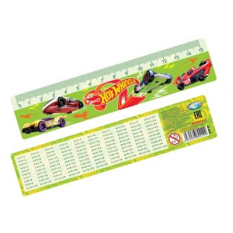 Линейка "Hot Wheels" с таблицей умножения, 15 см 89229 Линейка "Hot Wheels" с таблицей умножения, 15 см 89229