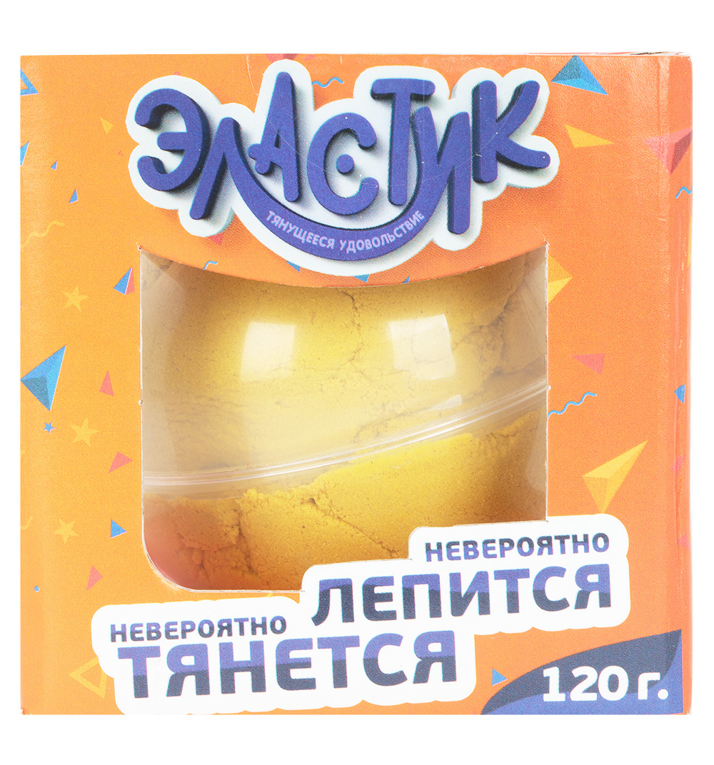 Тянущийся пластилин ТМ "Эластик", желтый, 120 гр.