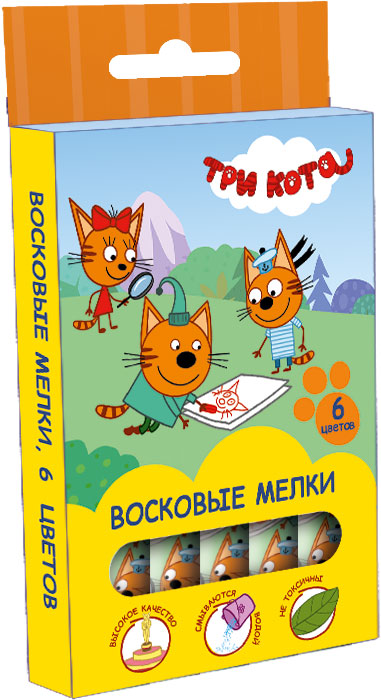 Восковые мелки. Набор 6 цв./6 шт. Размер: 6 х 13 см. Восковые мелки. Набор 6 цв./6 шт. Размер: 6 х 13 см.