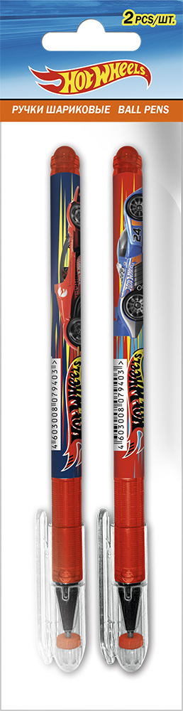 Ручка шариковая Hot Wheels. Набор 2 шт., в ПП-пакете. Размер: 20 х 6 х 1 см. - фото 1