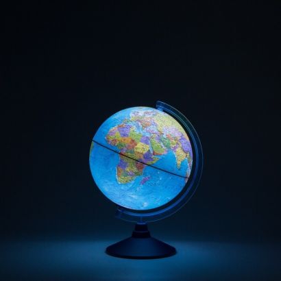 Глобус Земли политический с подсветкой от батареек. Диаметр 250мм - фото 1