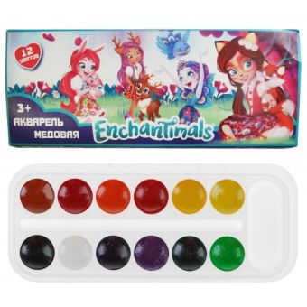 Акварель "Enchantimals" медовая 12 цветов без кисточки в картонной коробке 88695 Акварель "Enchantimals" медовая 12 цветов без кисточки в картонной коробке 88695