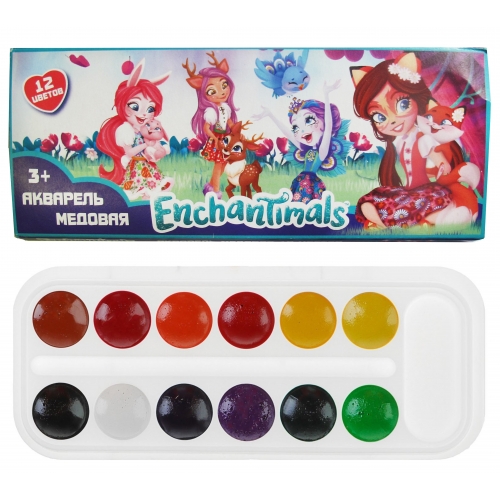 Акварель "Enchantimals" медовая 12 цветов без кисточки в картонной коробке 88695 Акварель "Enchantimals" медовая 12 цветов без кисточки в картонной коробке 88695