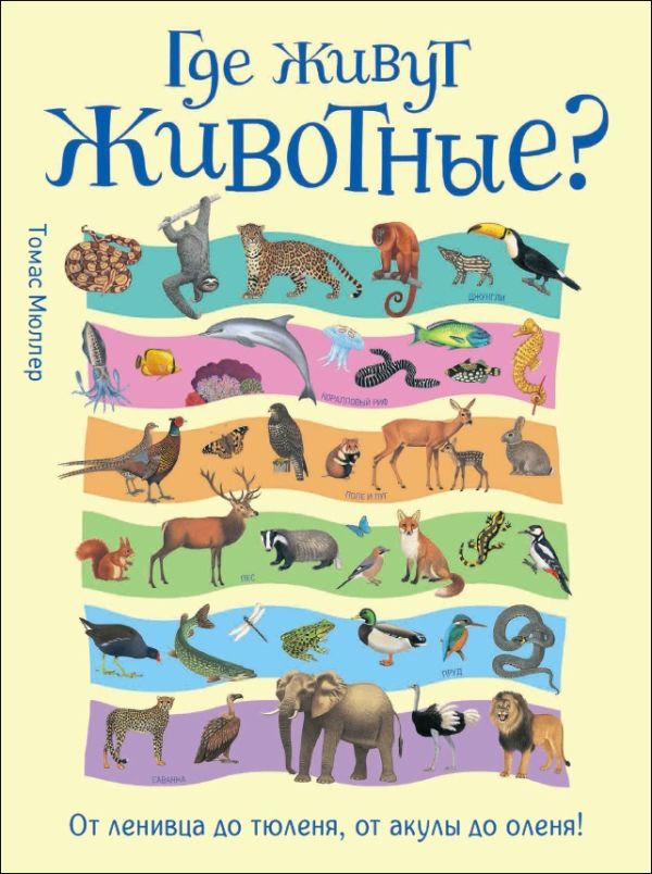 

Где живут животные От ленивца до тюленя.