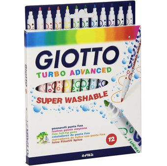Фломастеры, 12 цветов "GIOTTO TURBO ADVANSED" Фломастеры, 12 цветов "GIOTTO TURBO ADVANSED"