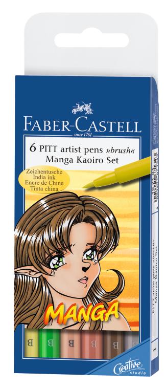 Капиллярные профессиональные ручки MANGA, набор цветов, в футляре, 6 шт. Капиллярные профессиональные ручки MANGA, набор цветов, в футляре, 6 шт.
