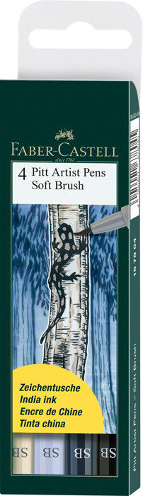 Капиллярные ручки Pitt Artist Pen Soft Brush, в пласт упаковке, 4 шт. Капиллярные ручки Pitt Artist Pen Soft Brush, в пласт упаковке, 4 шт.