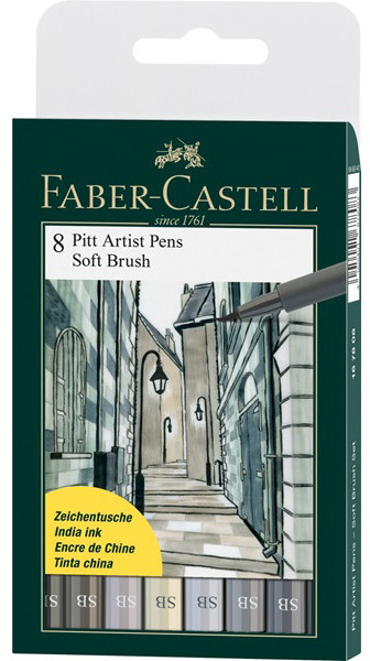 Капиллярные ручки Pitt Artist Pen Soft Brush, в пласт упаковке, 8 шт. Капиллярные ручки Pitt Artist Pen Soft Brush, в пласт упаковке, 8 шт.